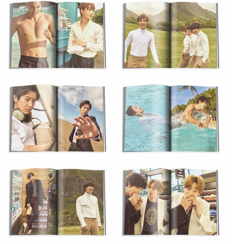 Kpop EXO Гавайские фотокниги KAI SEHUN BAEKHYUN CHANYEOL Мода K-pop EXO маленький фотоальбом фото плата, вентиляторы сувенир
