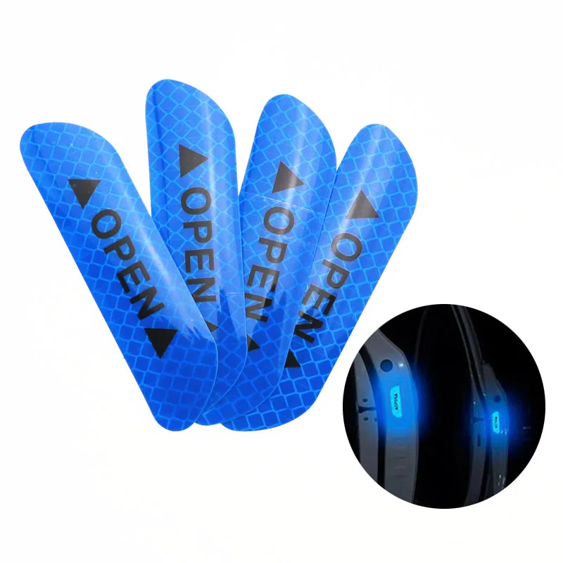 4 шт./компл. Автомобиль открыть светоотрающей полосой Предупреждение отражающая