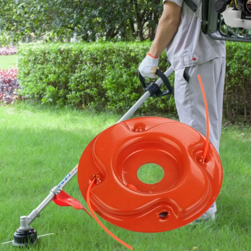 

Universal Trimmer Head with 2 Lines String Brush Cutter Blade for Lawn Mower Garden Tools Replacement