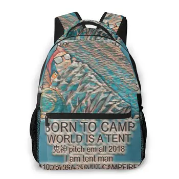 

I AM CAMP MAN New Pattern knapsack Laid Back Camp Teens Books Backpack