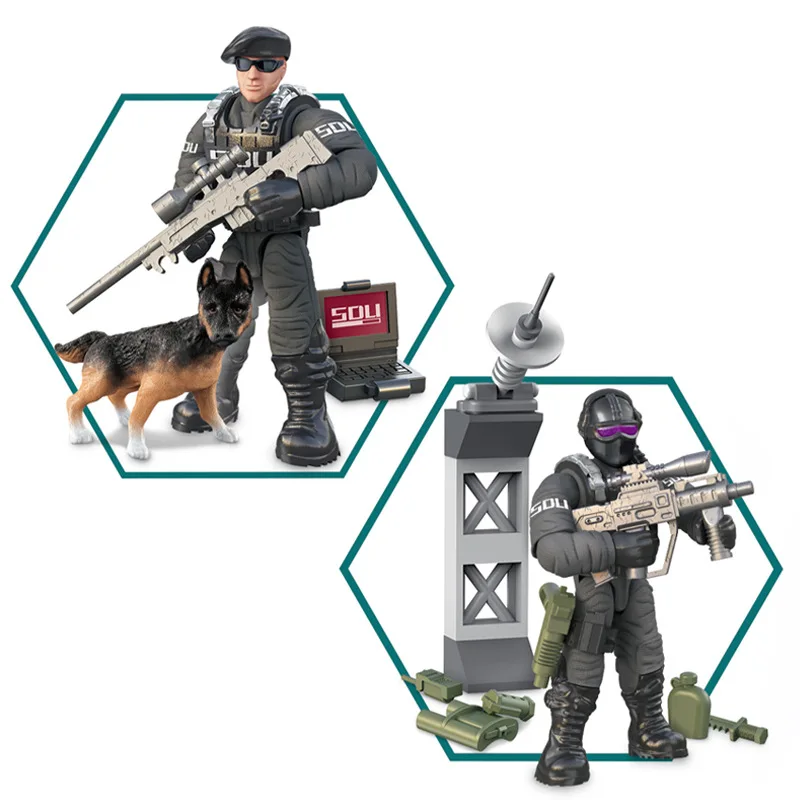  call of military duty mini SWAT soliders figures Army weapons guns sets model building blocks Model