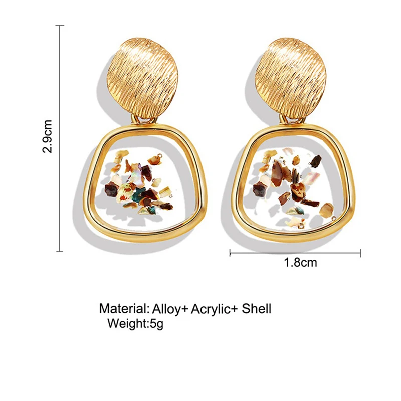 Модные Винтажные серьги-клипсы без пирсинга, геометрические серьги в виде раковины для женщин и девушек, полимерные клипсы для ушей, ювелирные изделия