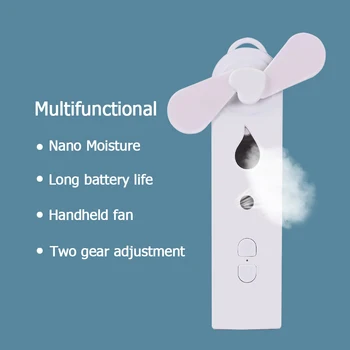 

2 In 1 Electric Fan Face Humidificadores Nano Spray Portable Water Replenishing Meter Sprayer Facial Water Inhalation Atomizer