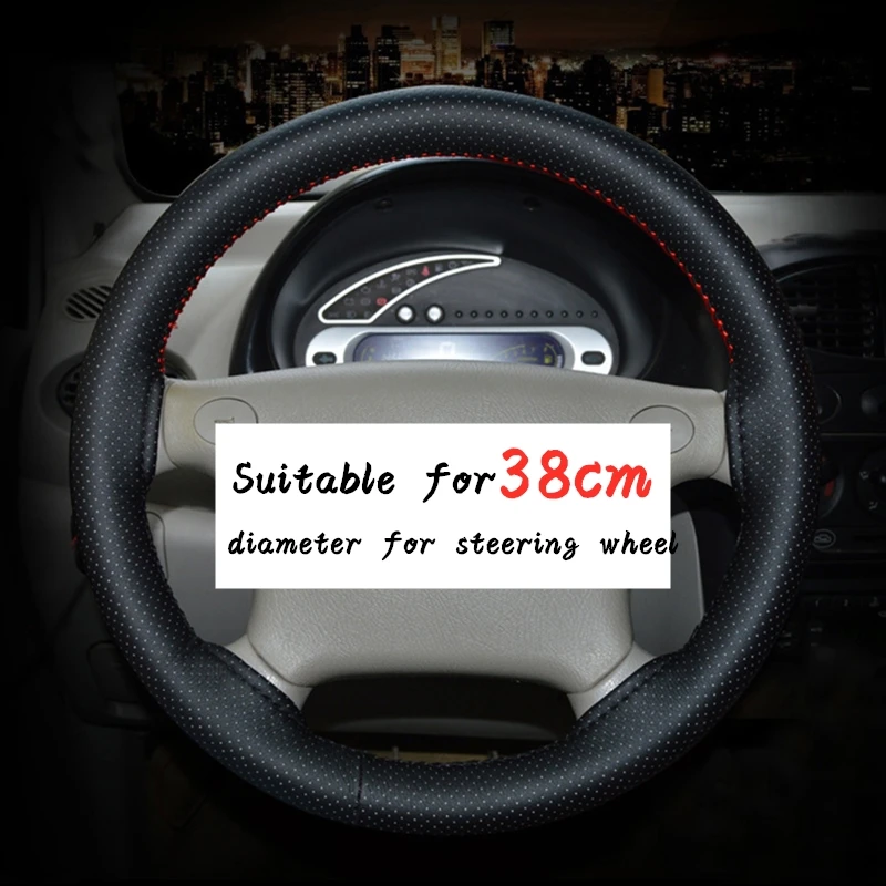 steering wheel cover Car Braid Leather DIY 7 Color with Needles And Thread Auto Accessories