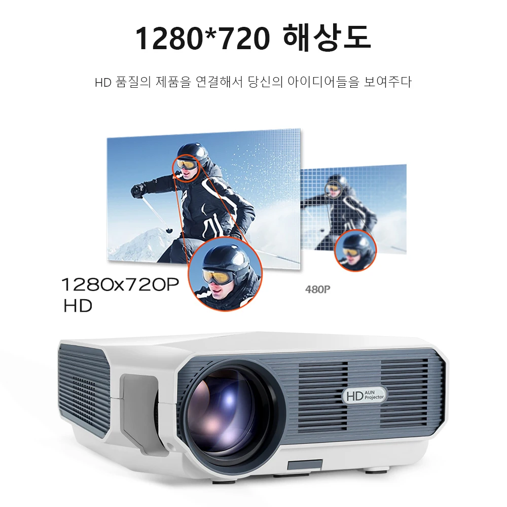 Aon ET HD светодиодный мини-проектор для 3D видео-проектора. 1280x720 P, 3800 люмен, поддержка 1080 P, HD-IN, USB(опционально версия Android
