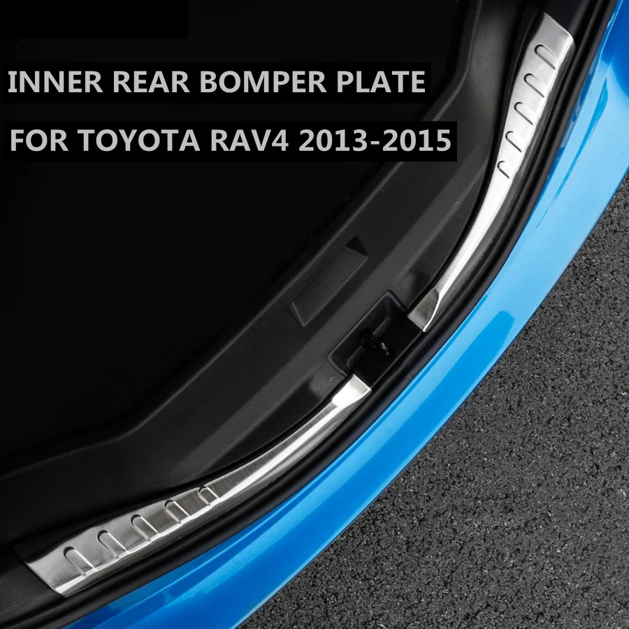 Stainless Steel Inner Rear Bumper Plate Door Sill Cover Trim Protector For Toyota RAV4 Rav 4 2013 2014 2015 | Автомобили и