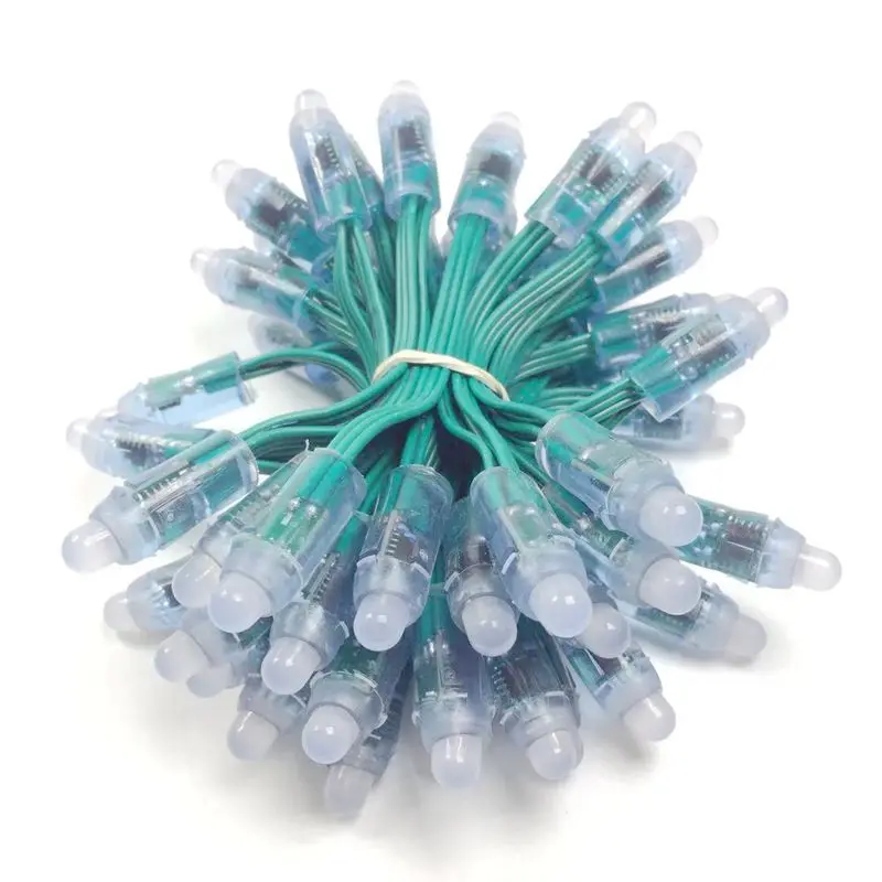 Светодиодная лента WS2811 IC RGB 100 шт. постоянный ток 5 В 12 мм зеленый провод