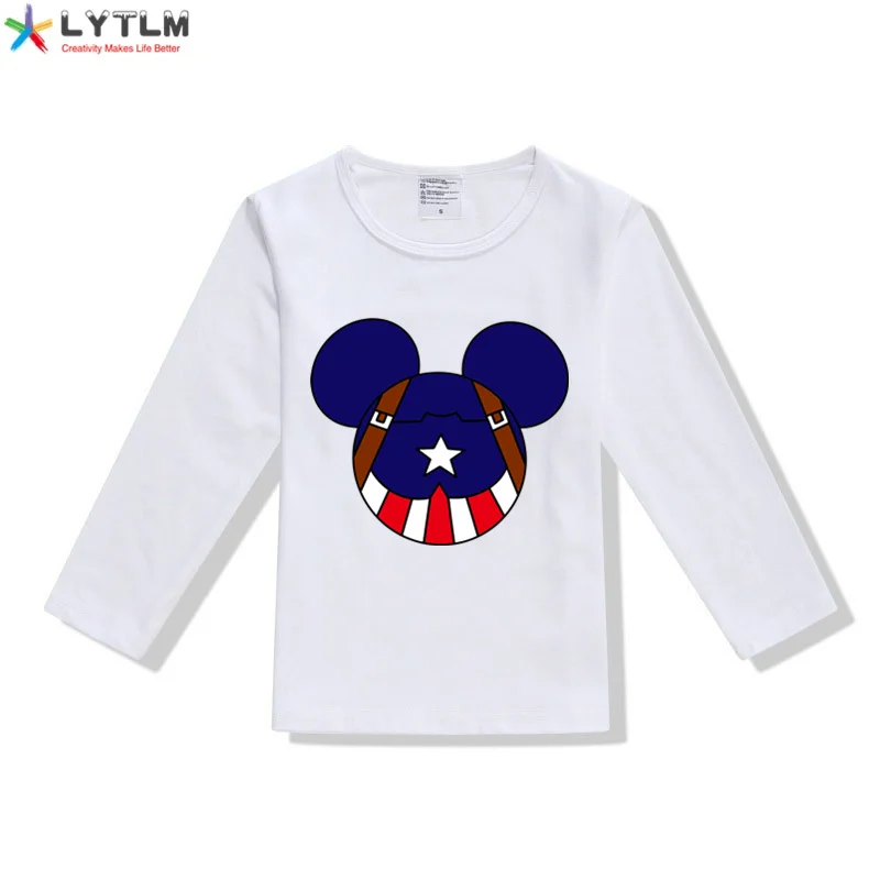 LYTLM Steve Rogers/рубашка для мальчиков, корейские Детские рубашки, футболка с капитаном для мальчиков, Enfant Garcon, топы для маленьких девочек, зимняя футболка с рисунком