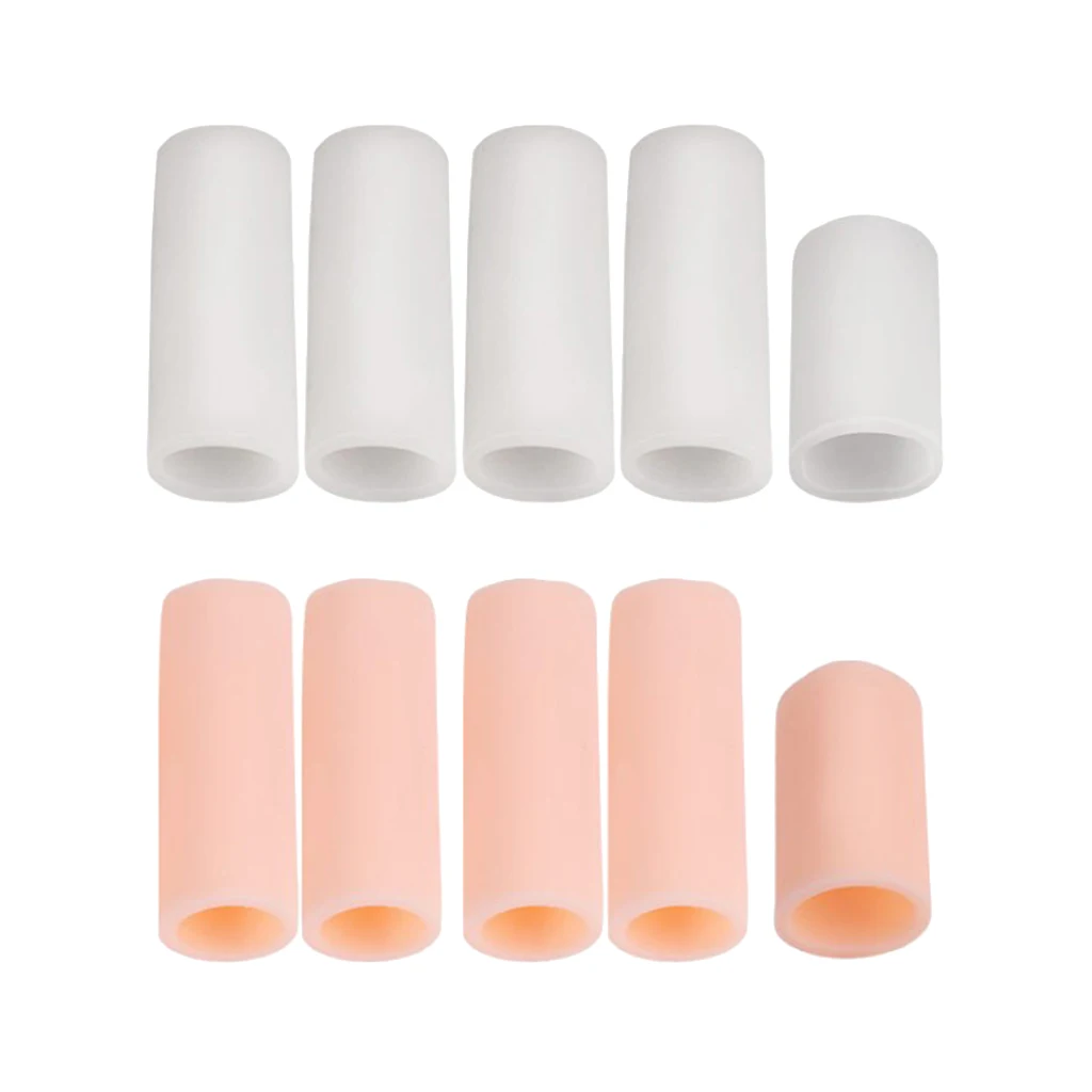 10pcs Cuttable Reusable Elastic Silicone Gel Toe Finger Caps Covers Sleeves Tubes