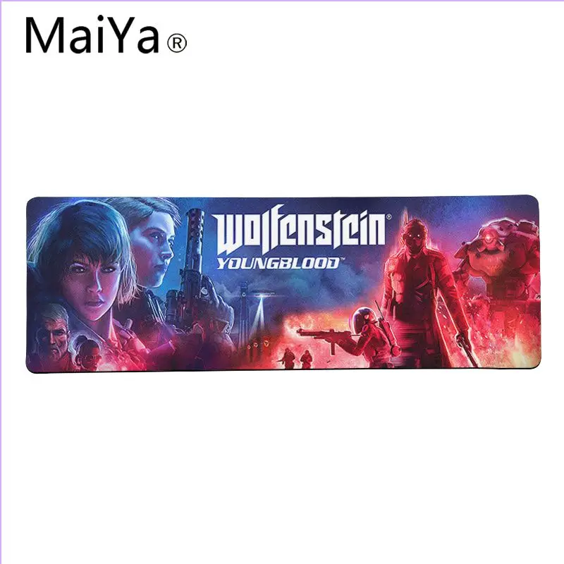 Maiya высокое качество Wolfenstein Youngblood силиконовый большой/маленький коврик для мышки игра большой коврик для мыши клавиатуры коврик - Цвет: Lock Edge 40X90cm