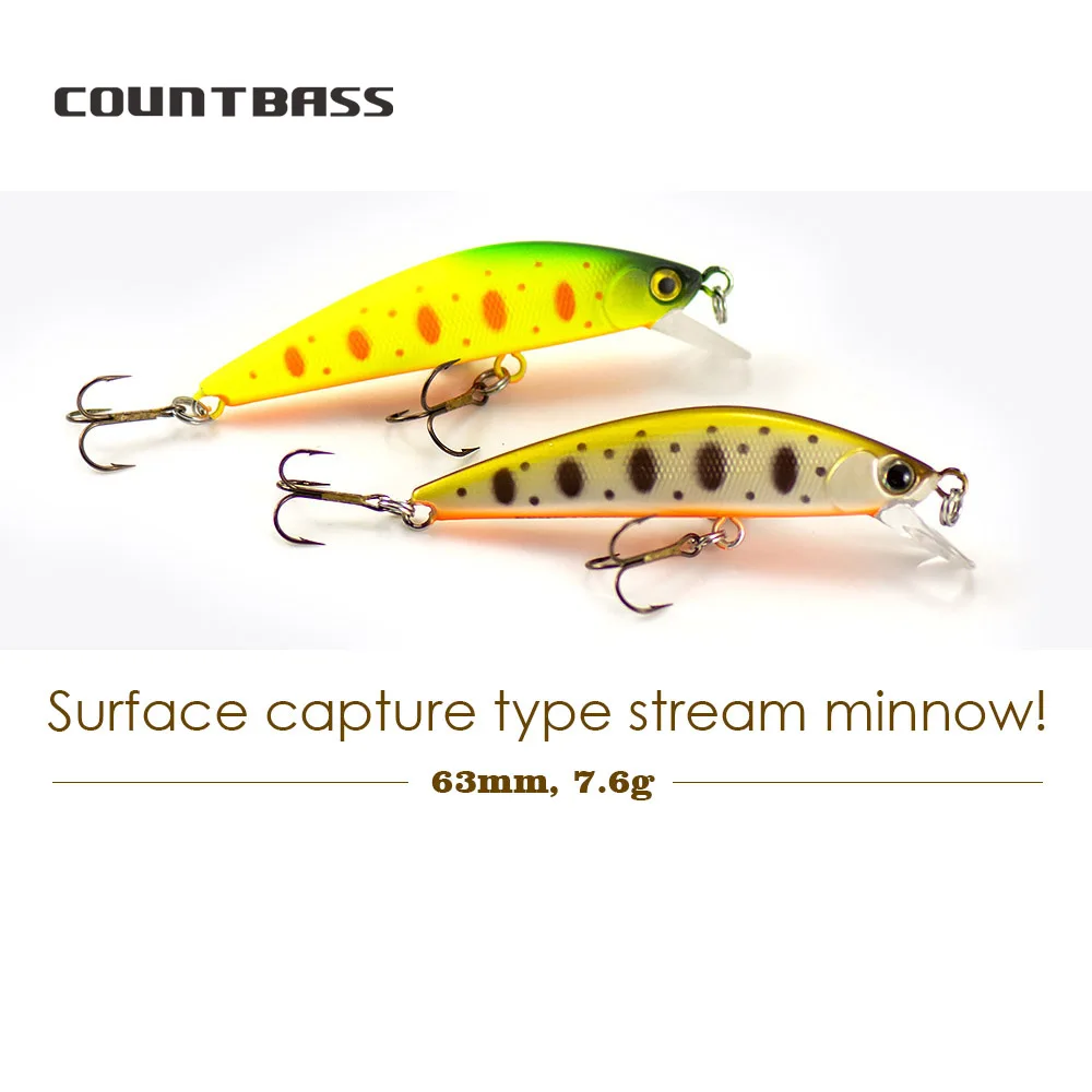 COUNTBASS Sinking Minnow 63mm 7.6g Hard Baits Fishing Lures Wobblers Trout Black Bass Perch Leurre Angler&rsquo;s Lure Stickbait fishing lure