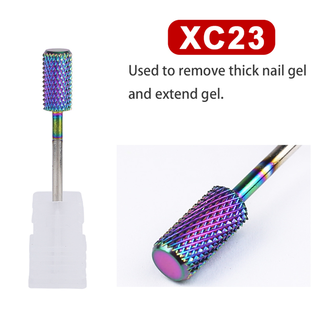 Milling Cutter For Manicure Rainbow Color Tungsten Steel Manicure Machine For Nail Drill Bits Tools Nail Accessories