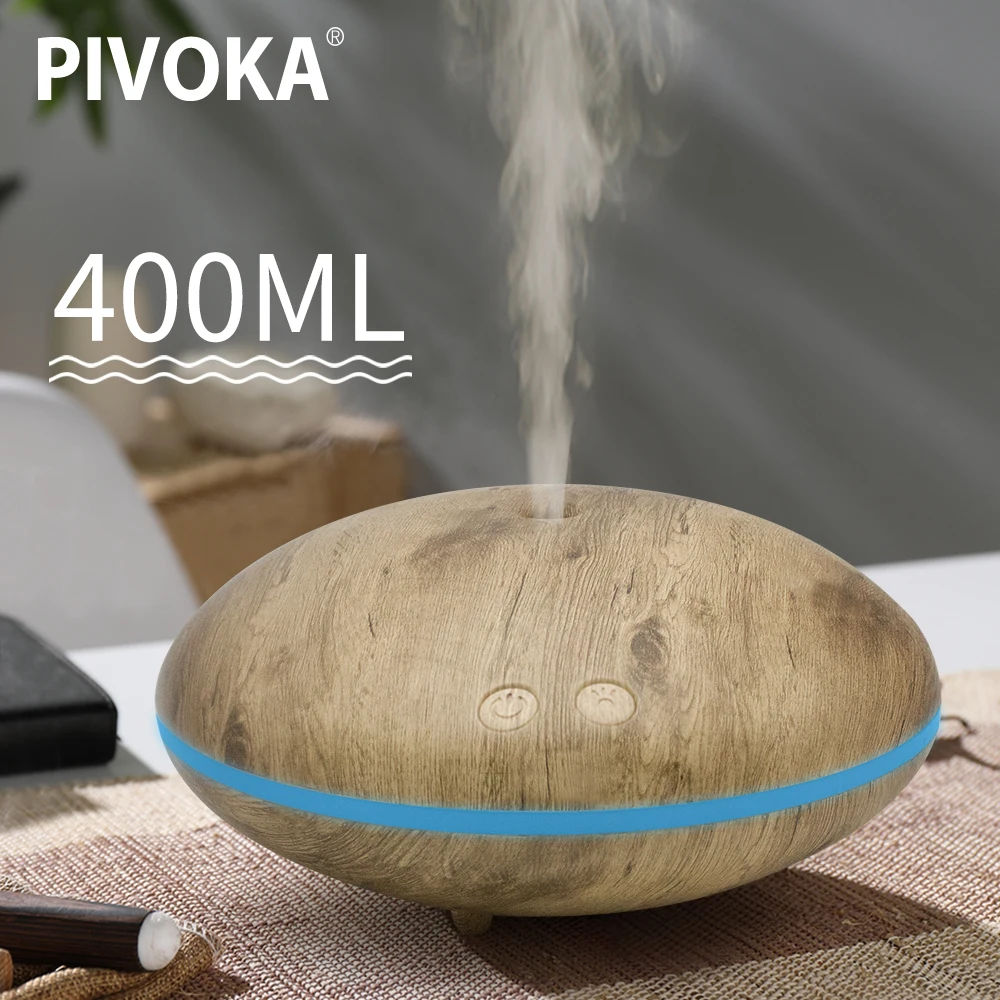 

PIVOKA 400ml Electric Air humidifier Essential Oil Diffuser Ultrasonic Mist Maker Aromatherapy Aroma Diffuser For Home LED Light
