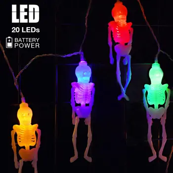 

Halloween Lanterns Led Skeleton Battery Lights Skull Shape String Lights 2.5m Home Decoration Holiday Bedroom Light String Skele
