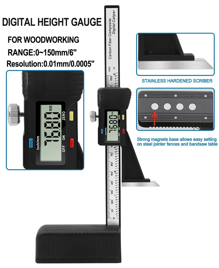 0-150mm Digital Height Gauge Electronic Digital Height Gauge Vernier Caliper Ruler  Wood Table Marking Ruler best ph meter