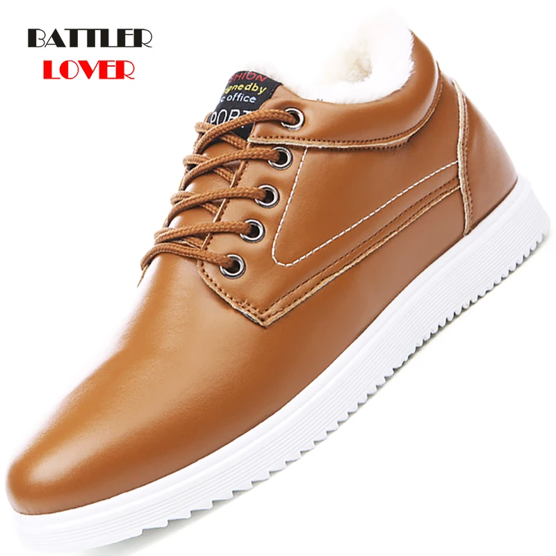 

Autumn Men Casual Shoes Plus Wool Winter Warm Shoes Men's Fleeces Shoes Lace Up Leisure Anti Slippery Flats Shoes Males Sneakers