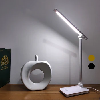 

LED Table Light Desk Lamp Dimmable Touching Sensor Foldable Eyes Protect With USB Black/Silver/Gold