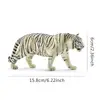 6.2 Inch White Tiger Environmental PVC Realistic Zoo Figures Jungle Wild Animals Siberian Tiger Model Kids Educational Toy 2