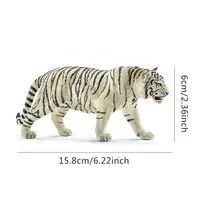 6.2 Inch White Tiger Environmental PVC Realistic Zoo Figures Jungle Wild Animals Siberian Tiger Model Kids Educational Toy 2