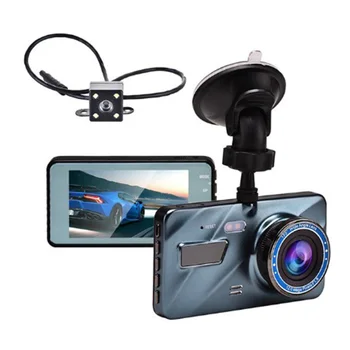 

J16 Car HD 1080P DVR Driving Recorder Rear View Dual Lens Camera Dash Cam Blue New Charger 200mA Blue