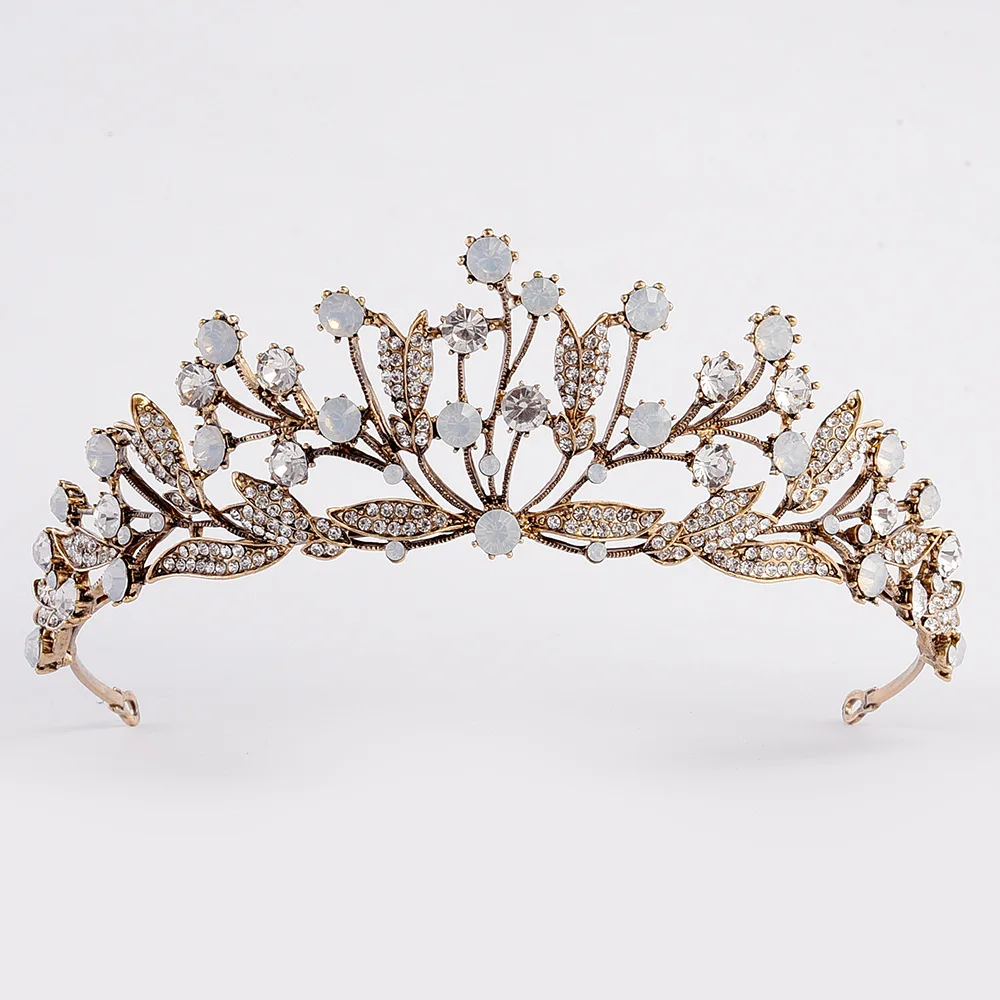 

H1072 Europe And America Popular Retro Wedding Leaves Modeling Man-made Diamond Bride Crown Hair Accessories Hair Bands Wedding