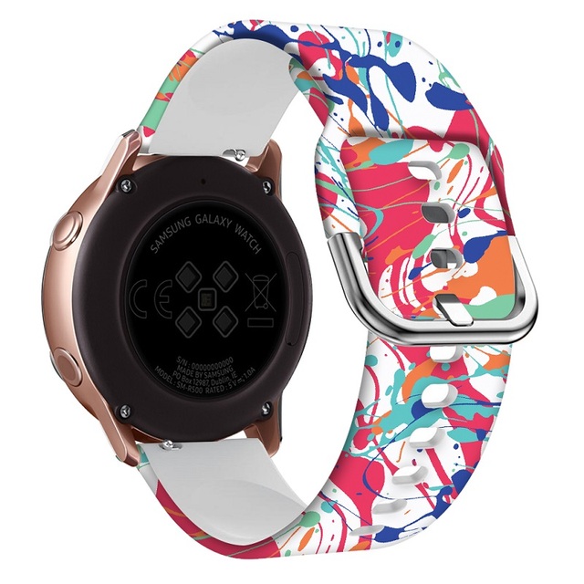 22mm Print Watch Strap for Samsung Galaxy Watch Active 2 Silicone Wristband Replacementfor Galaxy Watch 3 Bracelet 41mm 45