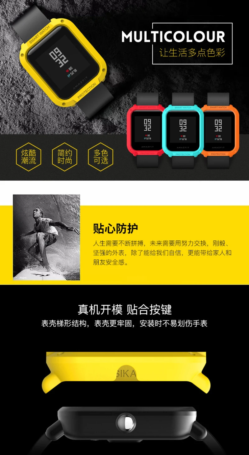 Для Amazfit Bip Чехлы умные часы протектор для Xiaomi mi Hua mi Amazfit Bip Молодежные Чехлы PC оболочка легкая цветная рамка