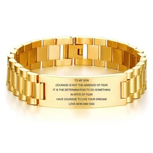 Индивидуальный заказ "для моего сына смелость не отсутствие боязни" Любовь Мама и папа браслеты для мужчин Семья Любовь Подарки Ювелирные Изделия