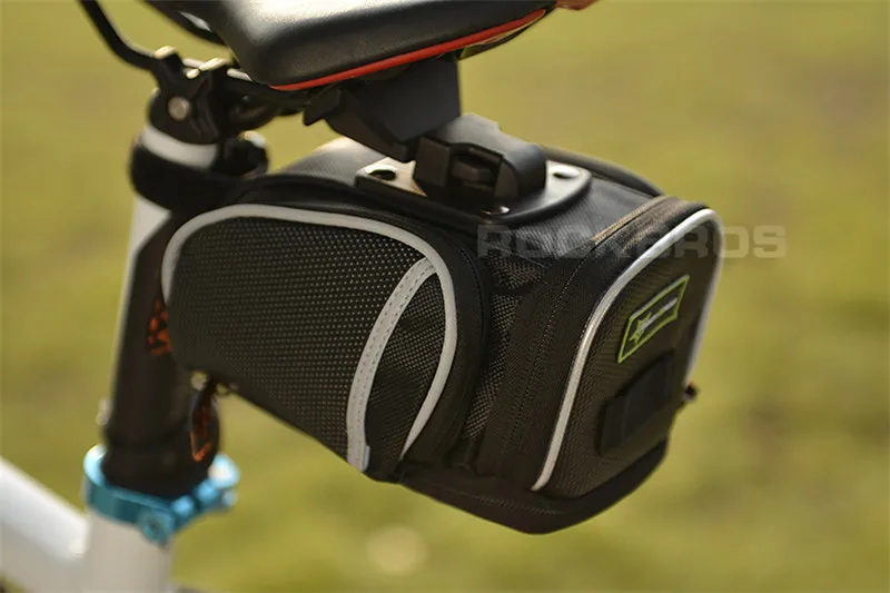 Черный ROCKBROS велосипедное седло, сумки для горного велосипеда, MTB, подседельная сумка, фиксированная шестерня, Fixie Cycle, задние Сумки, Аксессуары для велосипеда, 3 цвета - Цвет: Черный