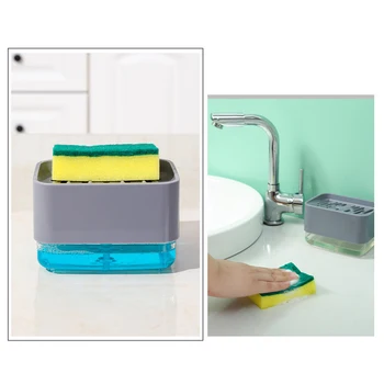 

Kitchen Automatic Liquid Soap Dispenser Box Press-type Scouring Pad Sponge Holder Soap Dispenser Case I88