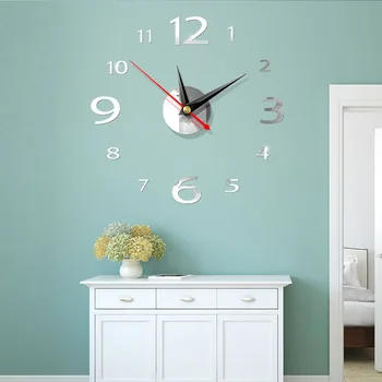 

1pcs 40cm DIY Creative Digital Acrylic 3D Wall Clock Frameless Mirror Wall Stickers Modern Art Decal Home Decor Modern Decor