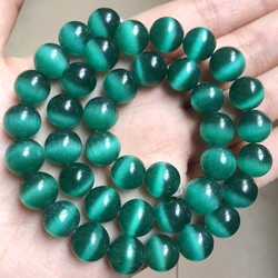 Pink Cat Eye Opal Beads - Natural Stone Glass Beads for DIY Jewelry Making, 15 Strand (Dark green)