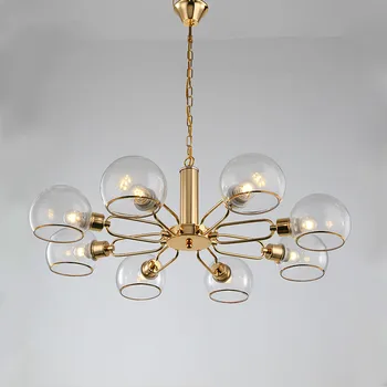 

led living room chandelier nordic modern coffee shop glass magic bean molecular chandelier ceiling simple restaurant lighting