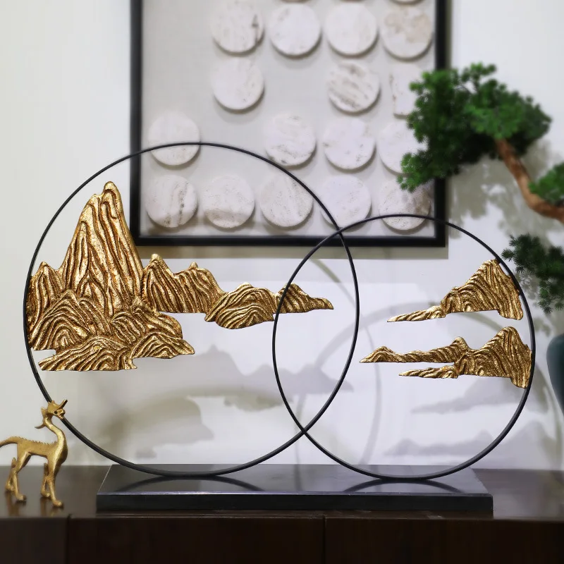 

New Chinese Style Iron Art Landscape Entrance Decoration Soft Loading Model Clubhouse New House Entrance Bit Chinese Style Decor