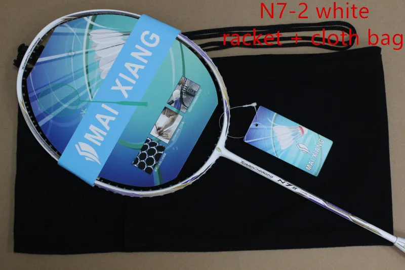white cloth bag N7II ракетки для бадминтона nano углеродистая Высококачественная N7-2 ракетка для бадминтона - Цвет: white cloth bag