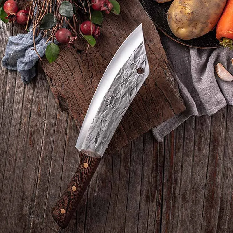 

Liang Da Forged Meat Cleaver Kitchen Knife Butcher Knife Meat Chopping Cleaver Handmade Chef Boning Knife Serbian outdoor saber