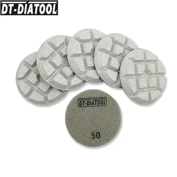 

DT-DIATOOL 6pcs/set Dia 80mm/3" Diamond Resin Bond Concrete Sanding Discs Floor Renew Polishing Pads Repairing Concrete Floor