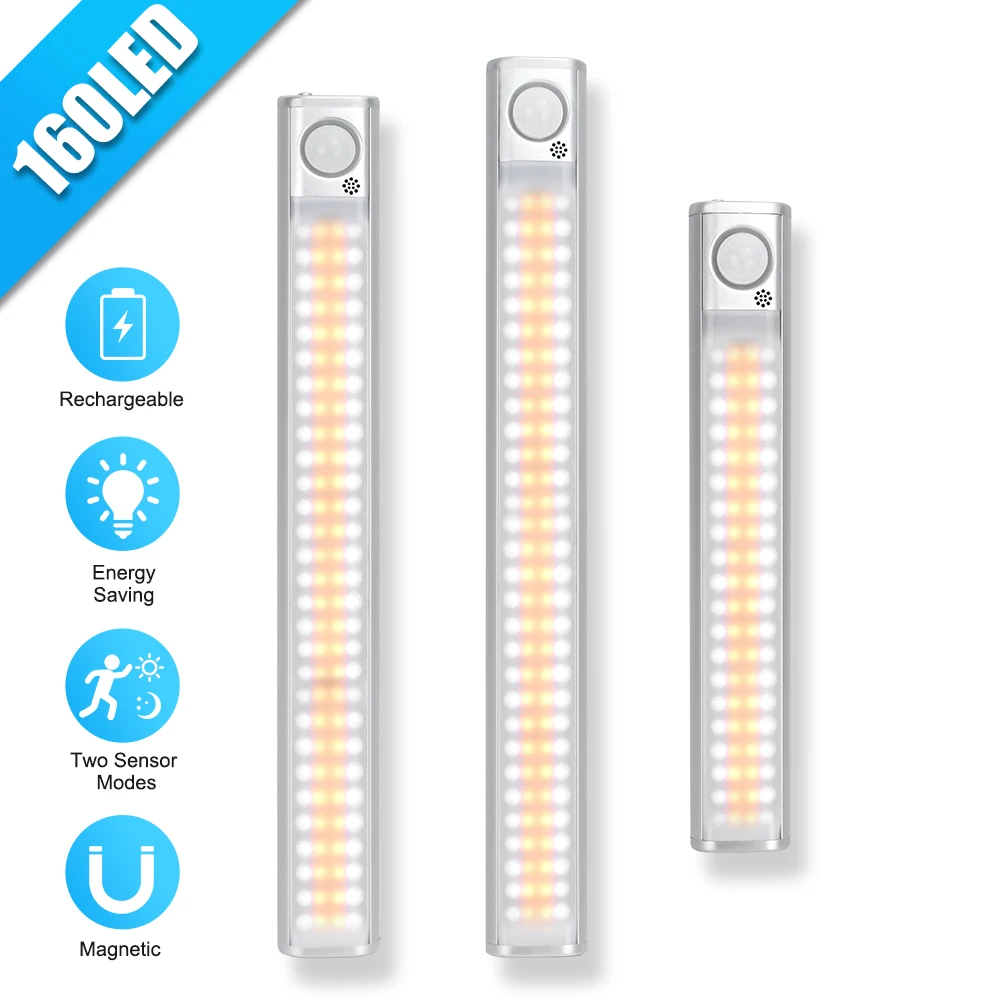 

USB Rechargeable Nightlight for Children Bedroom Cabinet Kitchen Wall LED Under Cabinet Light LED PIR Motion Sensor Lamp lightin