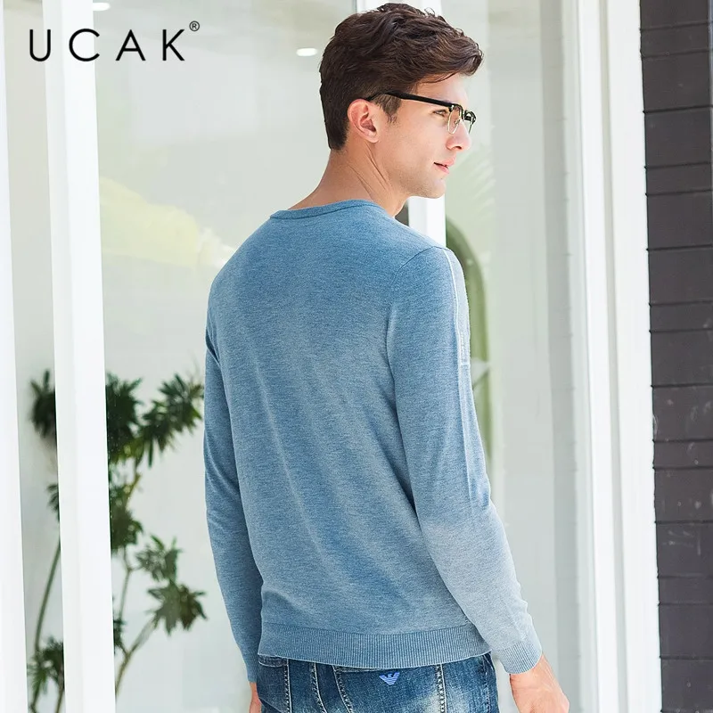 UCAK Brand Sweater Men Casual O Neck Pull Homme Knitwear Pullover Men Clothes Autumn Winter Cotton 1 UCAK Brand Sweater Men Casual O Neck Pull Homme Knitwear Pullover Men Clothes Autumn Winter Cotton 3