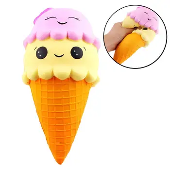 

Lovely Smiled Ice Cream Jumbo Squishies Slow Rising Decompression Kids Adults Toy used as birthday gifts display samples