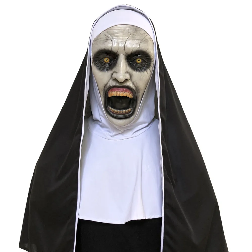 Nun ужас, Костюмированная вечеринка маска с костюмом Valak Virgin латексные маски для взрослых Роскошная Одежда Хэллоуин вечерние костюмы дропшиппинг