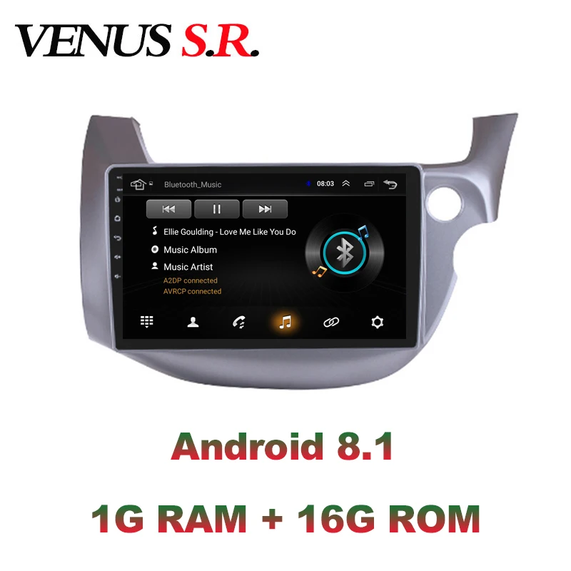 VenusSR Android 8,1 2.5D автомобильный dvd для Honda Fit Jazz 2008-2013 правый ручной драйвер RHD Мультимедиа gps Радио Стерео gps навигация