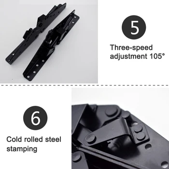 

HOT 2pcs Black Steel Heavy Duty Corner Brace Joint Angle Bracket Furniture Folding Brackets NDS66