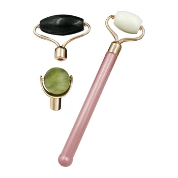 

1 Set Jade Stone Face Massage Roller Portable Beauty Roller Massage Stick Roller Beauty Skin Care Tool for Woman Lady Female (As