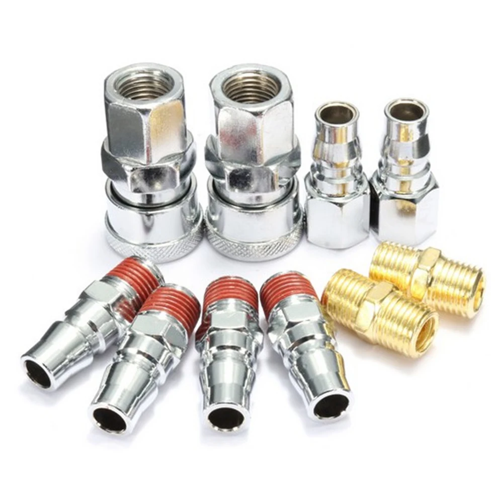 

10Pcs Quick Coupler 1/4'' Air Hose Connector Fittings Universal