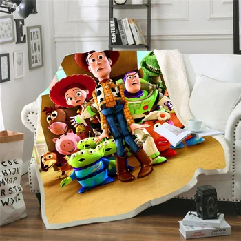 

Disney Cartoon Blanket Toy Story 3D Printed Blanket Couch Quilt Cover Travel Bedding Plush Throw Fleece Blanket Bedspread