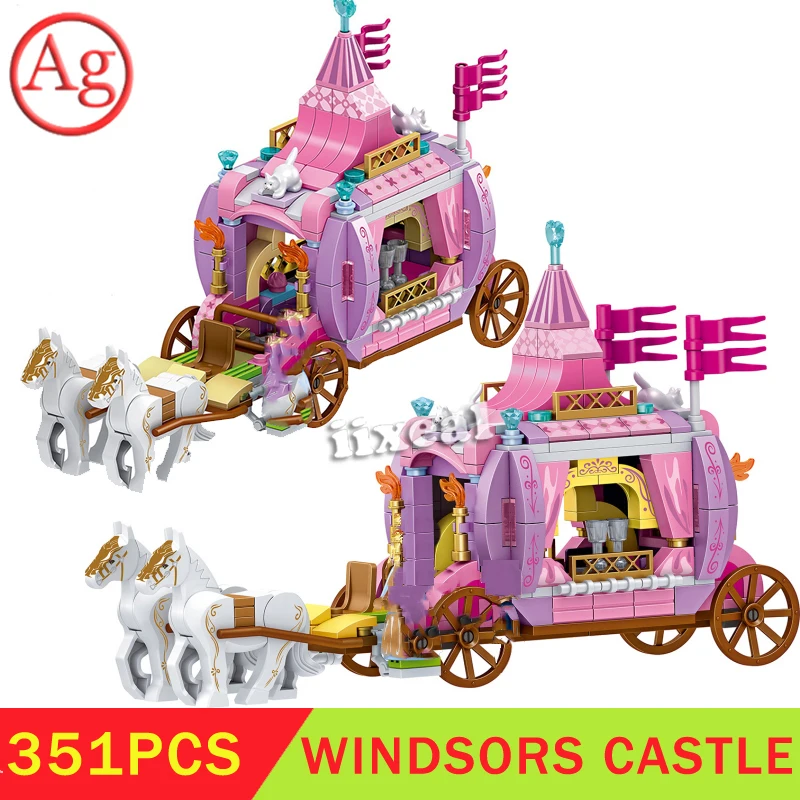 Новые игрушки принцессы совместимые DIY Windsorsed Castle Princess Royal Carriage наборы