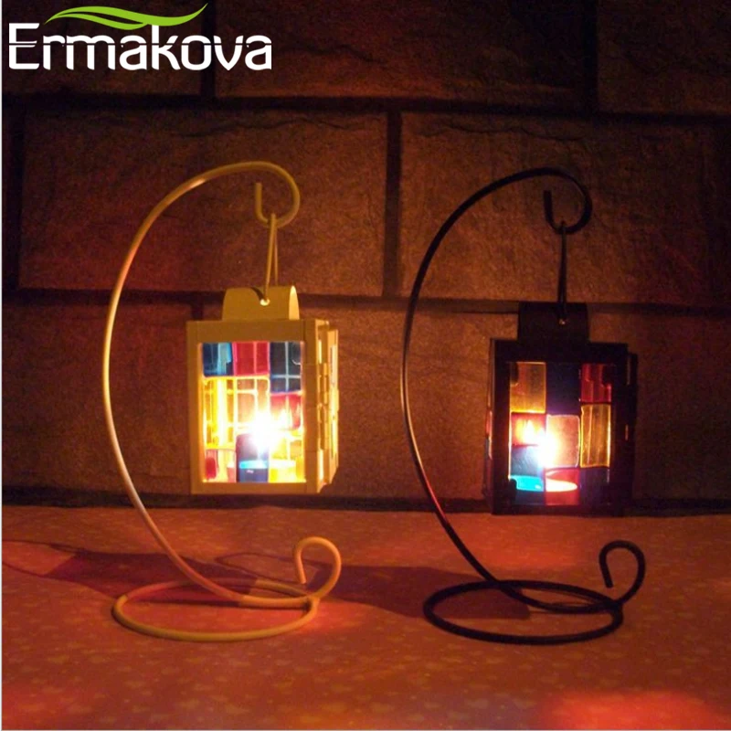ERMAKOVA металл мозаика стекло фонарь подсвечник Европейский подвесной свадебное