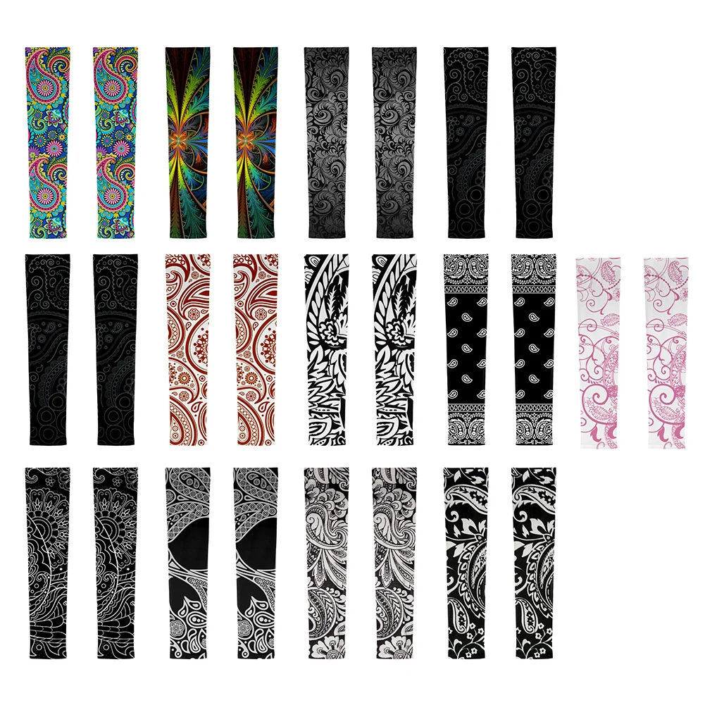 Летние уличные спортивные охлаждающие рукава с принтом пейсли солнцезащитные