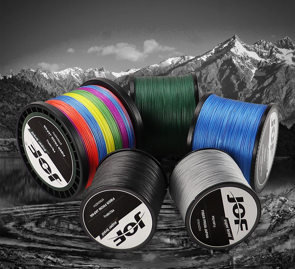 Pesca da Carpa Linha de Pesca Trançado de Linha de Peixe Cabo de Corda de Pesca Jof Marca 1000 m pe Multifilament 4 Fios 10lb 80lb Enfrentar 2 Linhas de pesca